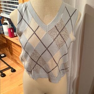 Argyle Knit Sweater Vest